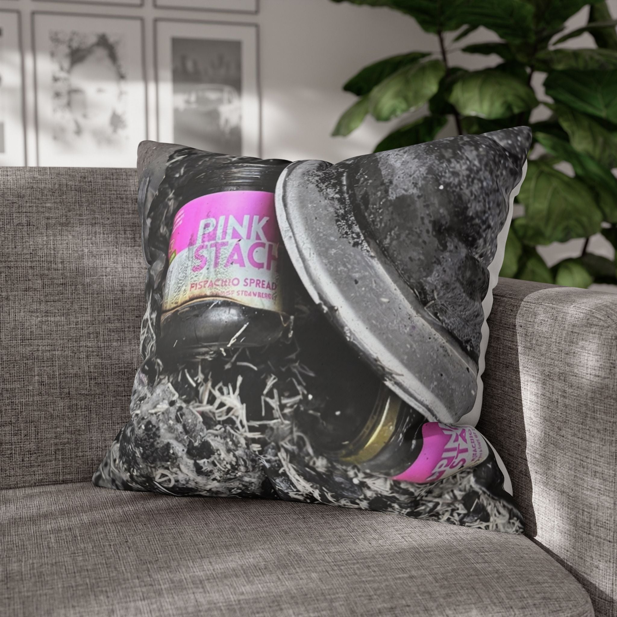 Canvas Pillow - Pink Stack Vintage Soda Can Photo Throw Pillowcase