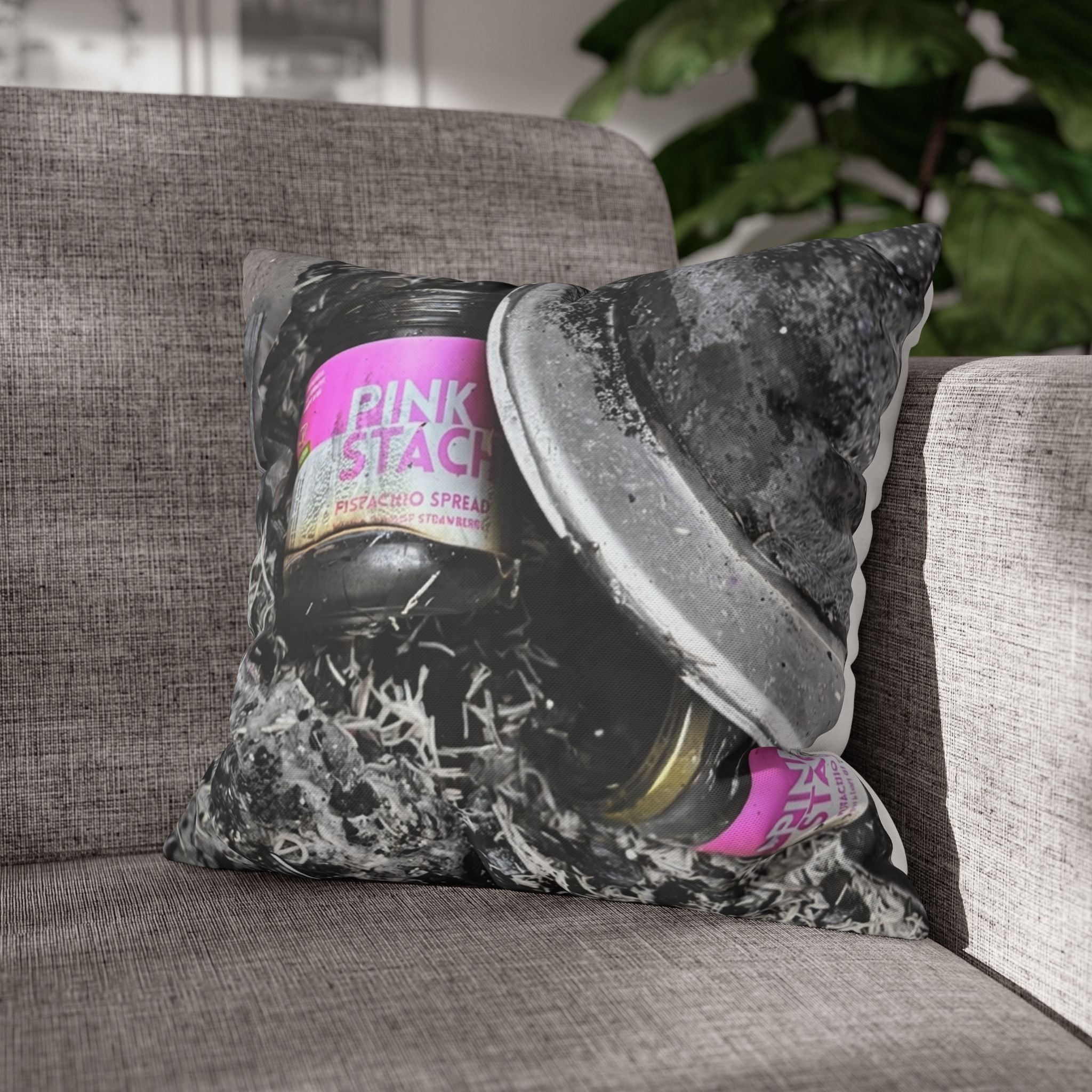Canvas Pillow - Pink Stack Vintage Soda Can Photo Throw Pillowcase
