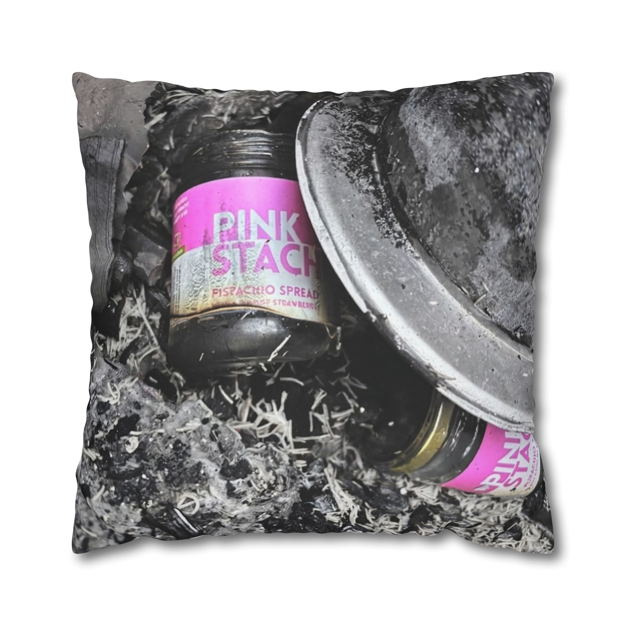 Canvas Pillow - Pink Stack Vintage Soda Can Photo Throw Pillowcase