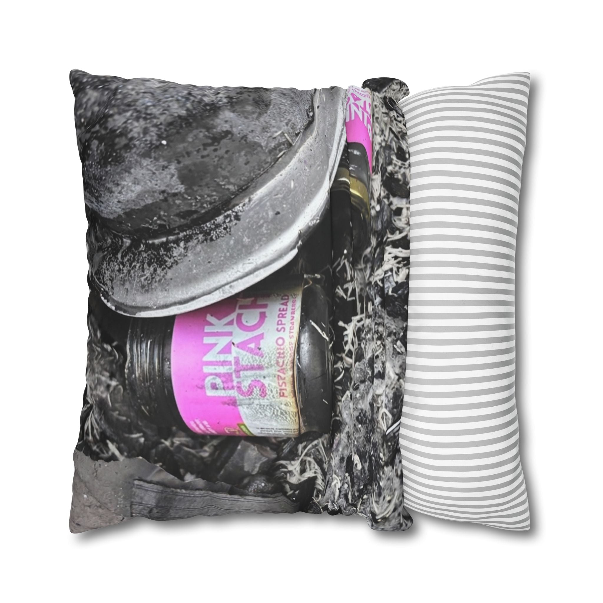 Canvas Pillow - Pink Stack Vintage Soda Can Photo Throw Pillowcase